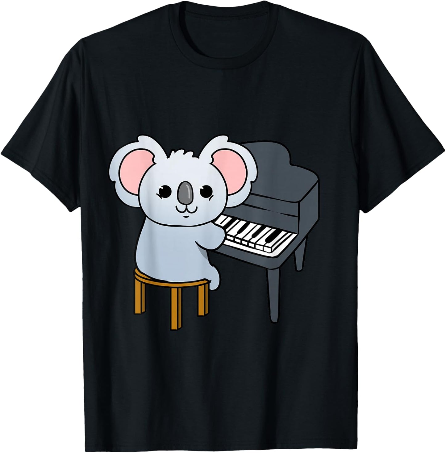 Koala Playing Piano T-Shirt - T-Shirt | Black