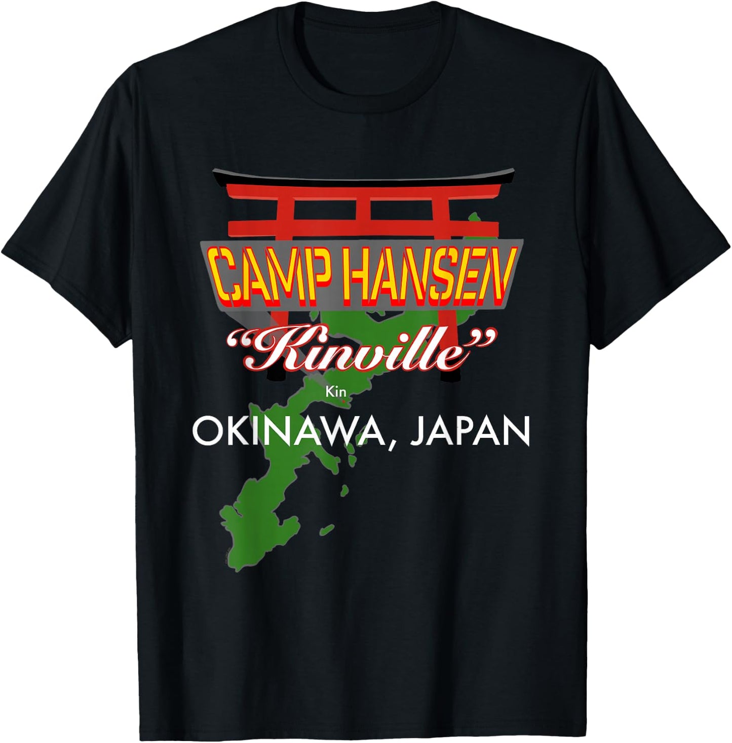 Camp Hansen, Kinville, Okinawa, Japan T-Shirt - T-Shirt | Black