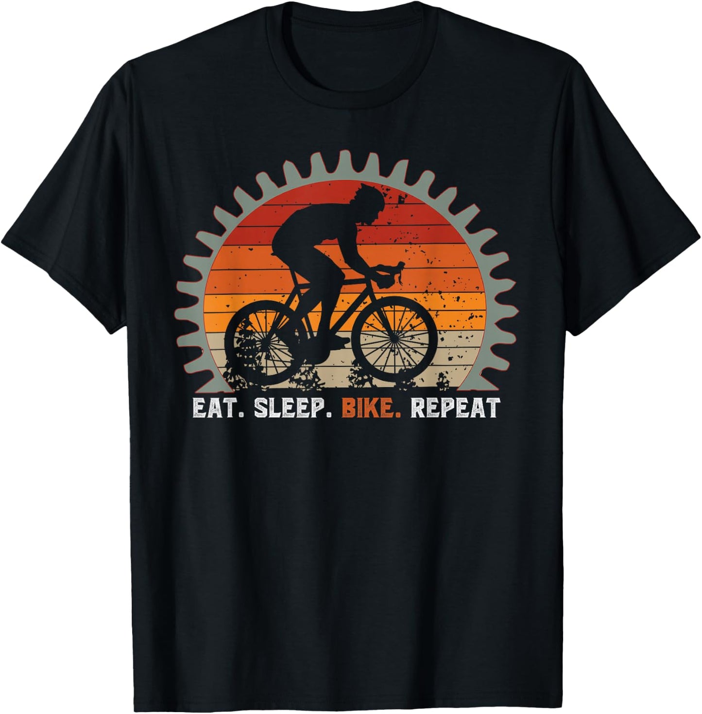 Eat Sleep Bike Repeat Bicycle Gift Cyclist T-Shirt - T-Shirt | Black
