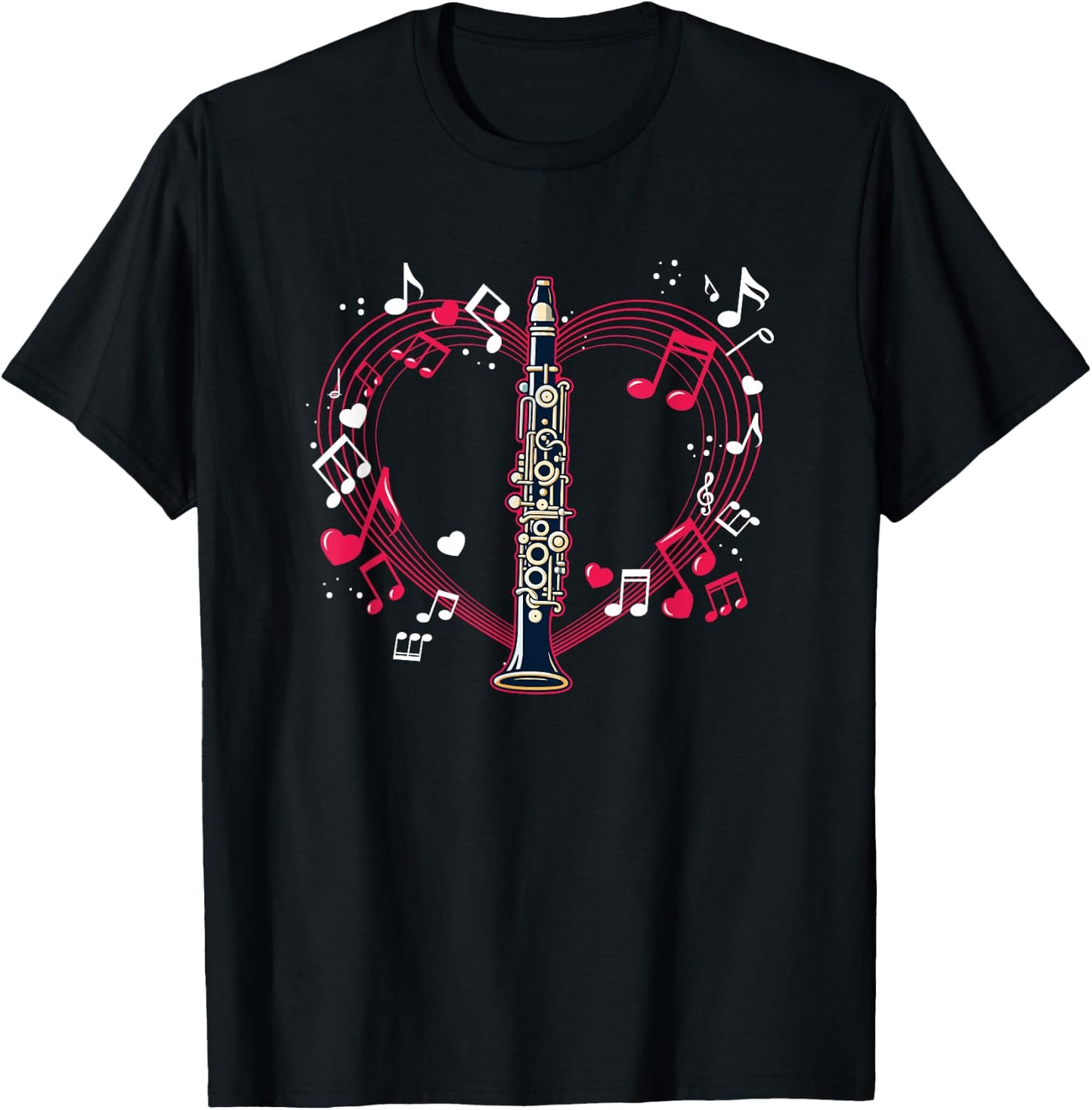Clarinetist Player Marching Band Music Notes Clarinet T-Shirt - T-Shirt | Black