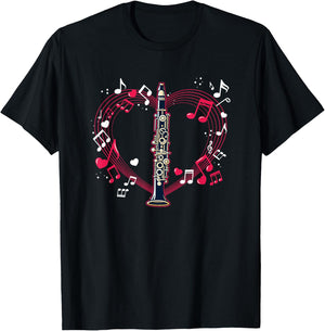 Clarinetist Player Marching Band Music Notes Clarinet T-Shirt - T-Shirt | Black