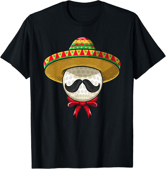 Cinco De Mayo | Golf Mexican Sombrero T-Shirt - T-Shirt | Black