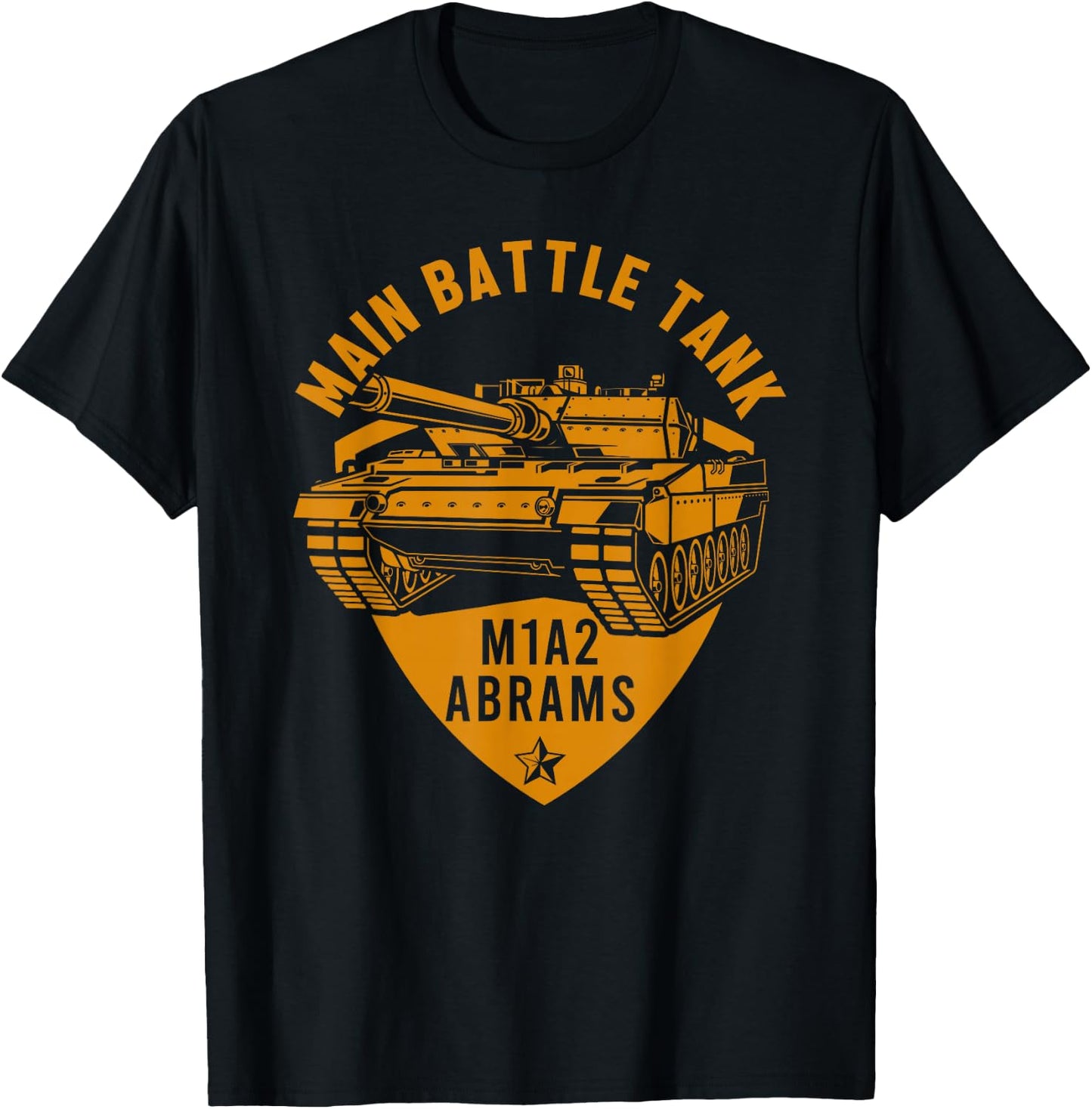 Main Battle Tank M1A2 Abrams Battlefield Veteran Military T-Shirt - T-Shirt | Black