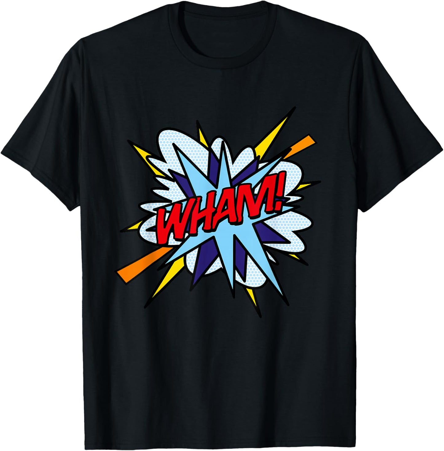 WHAM Comic Book Pop Art Fun Superhero Design T-Shirt - T-Shirt | Black