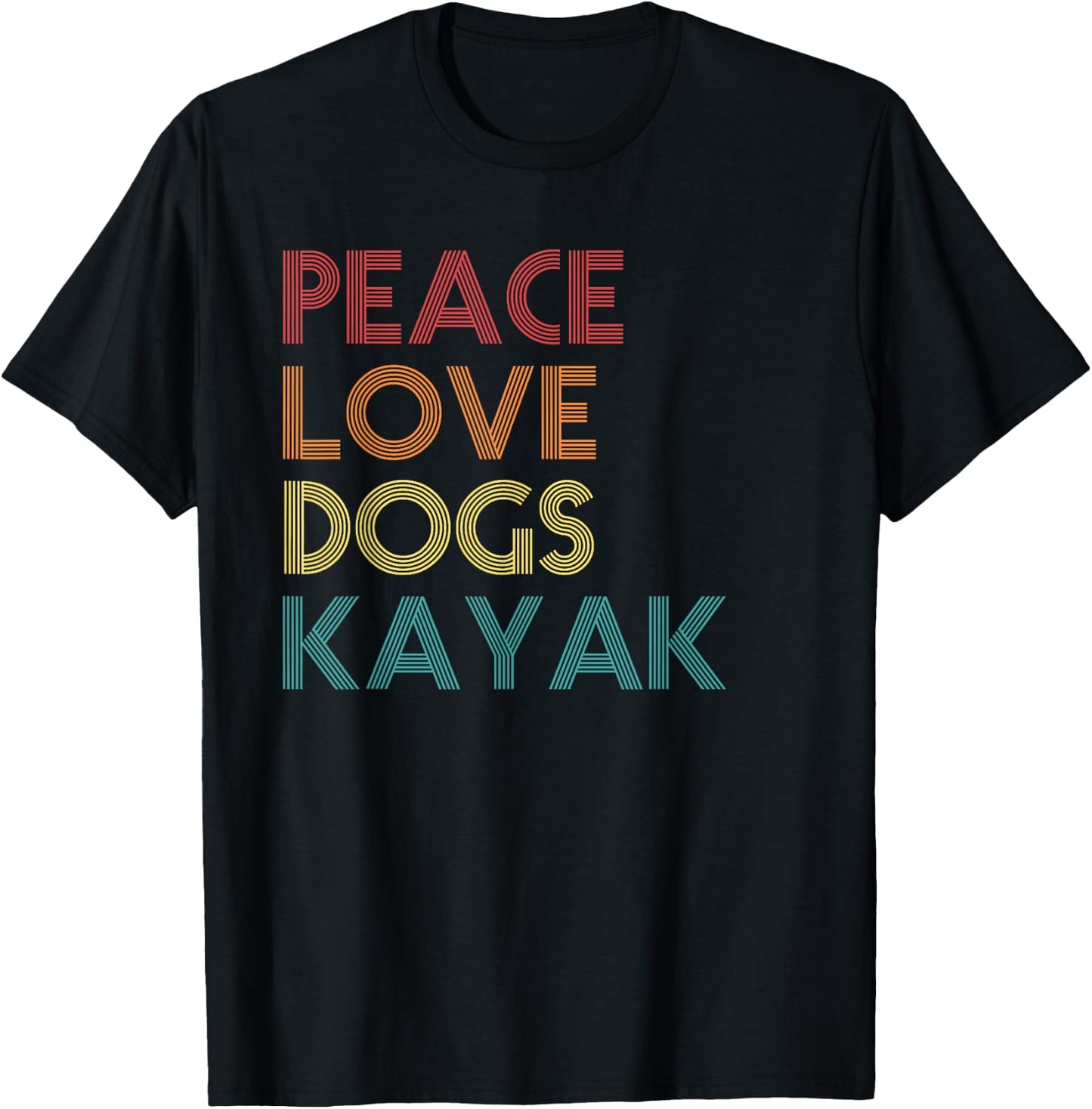 Kayaker Kayaking Apparel Kayak and Dog Lovers Vintage Retro Men Women T-Shirt - T-Shirt | Black
