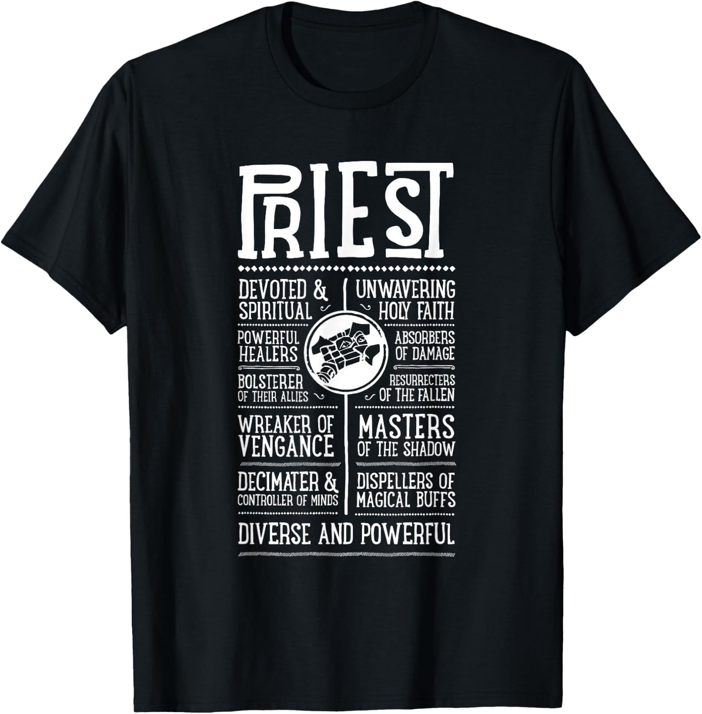 WoW Priest Role Playing Gamer T-Shirt - T-Shirt | Black