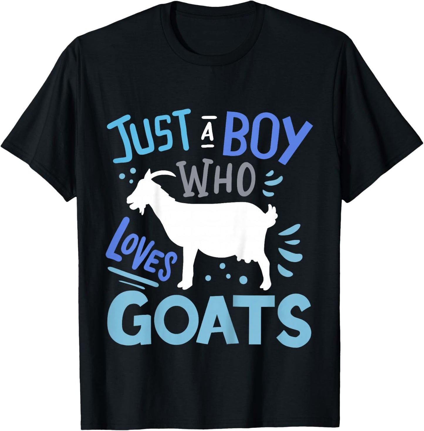Kids Goat Just A Boy Who Loves Goats Gift T-Shirt - T-Shirt | Black