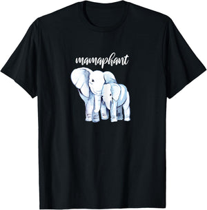 Mamaphant shirt Mama Elephant Mom Gift Mothers Day T-Shirt - T-Shirt | Black