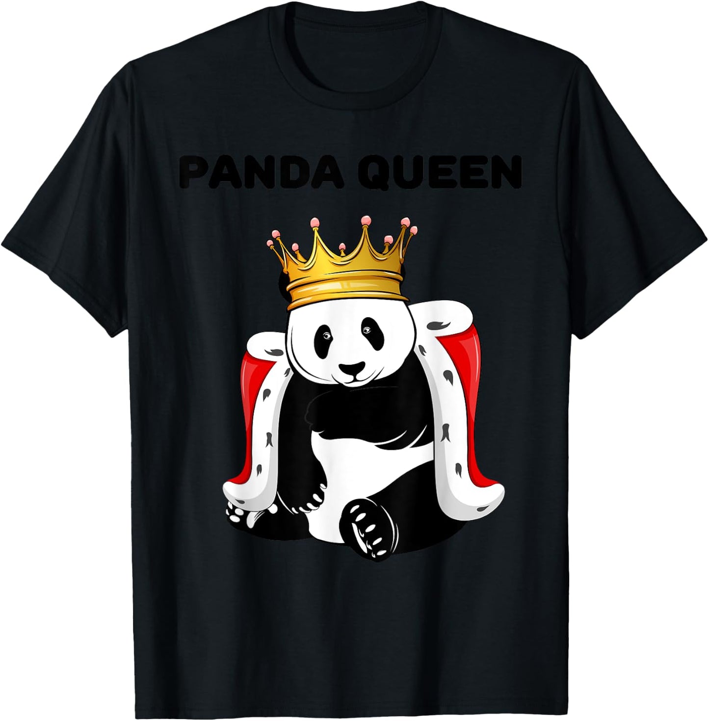Panda Queen | Girls Panda Lover | Panda T-Shirt - T-Shirt | Black