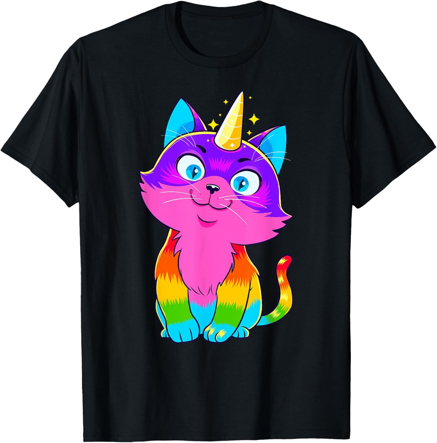 Caticorn Unicorn Cat Unikitty Kittycorn Cats Girls Women T-Shirt - T-Shirt | Black
