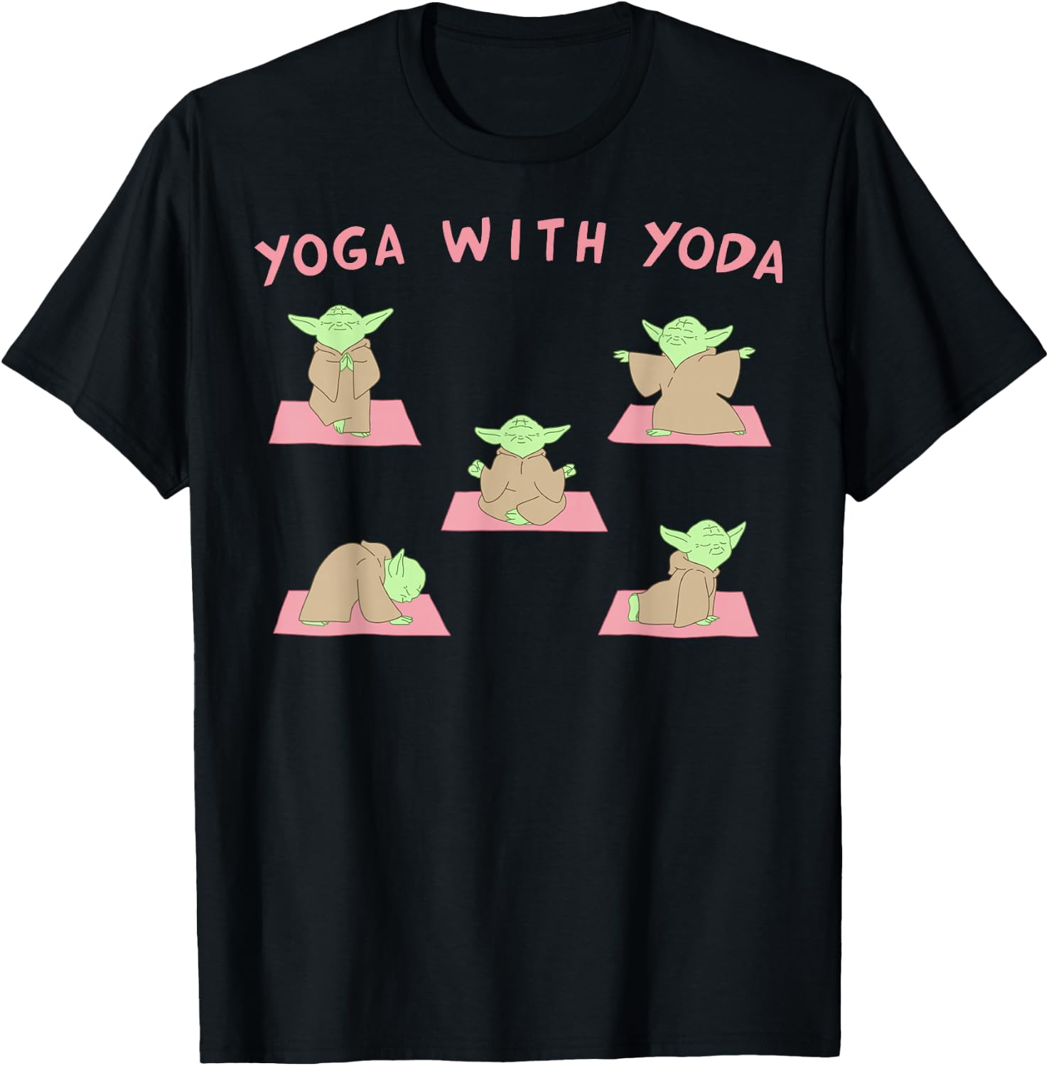 Star Wars Yoga With Yoda T-Shirt - T-Shirt | Black