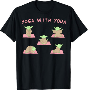 Star Wars Yoga With Yoda T-Shirt - T-Shirt | Black