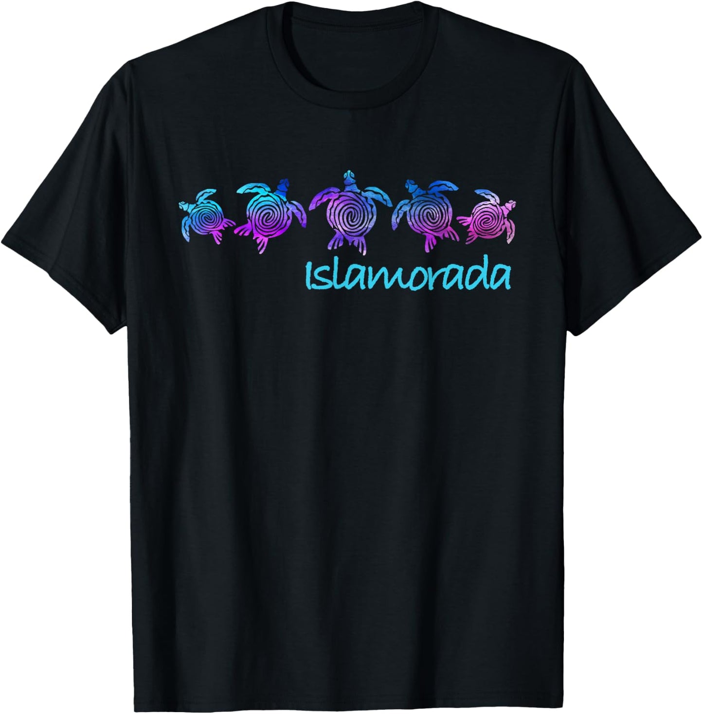 Islamorada, FL Beach Design / Tribal Turtle Gift T-Shirt - T-Shirt | Black