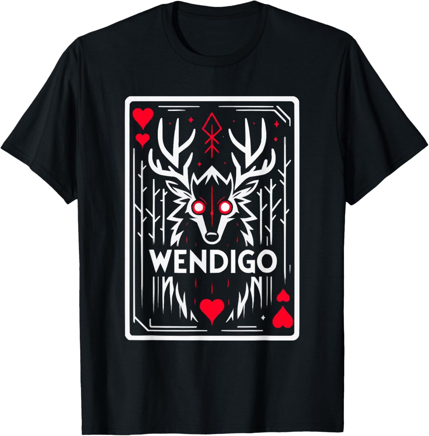 Wendigo Monster Legendary Creature Cryptozoology Cryptid T-Shirt - T-Shirt | Black