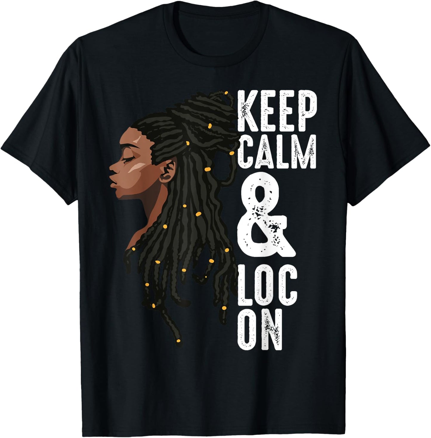 Funny Black Melanin Dreadlocks Gift Cute Afro Loc Girl Women T-Shirt - T-Shirt | Black