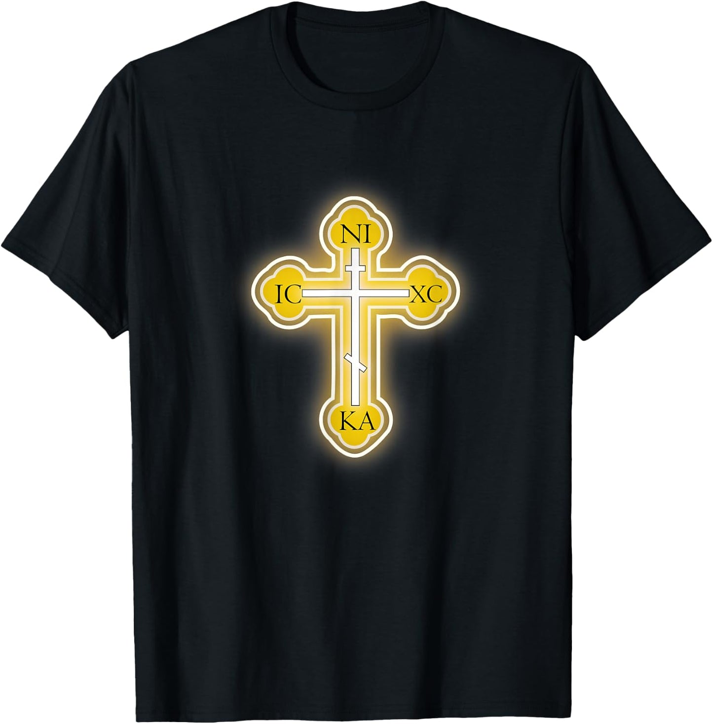 Russian Greek Christian Gift Easter Orthodox Cross T-Shirt - T-Shirt | Black