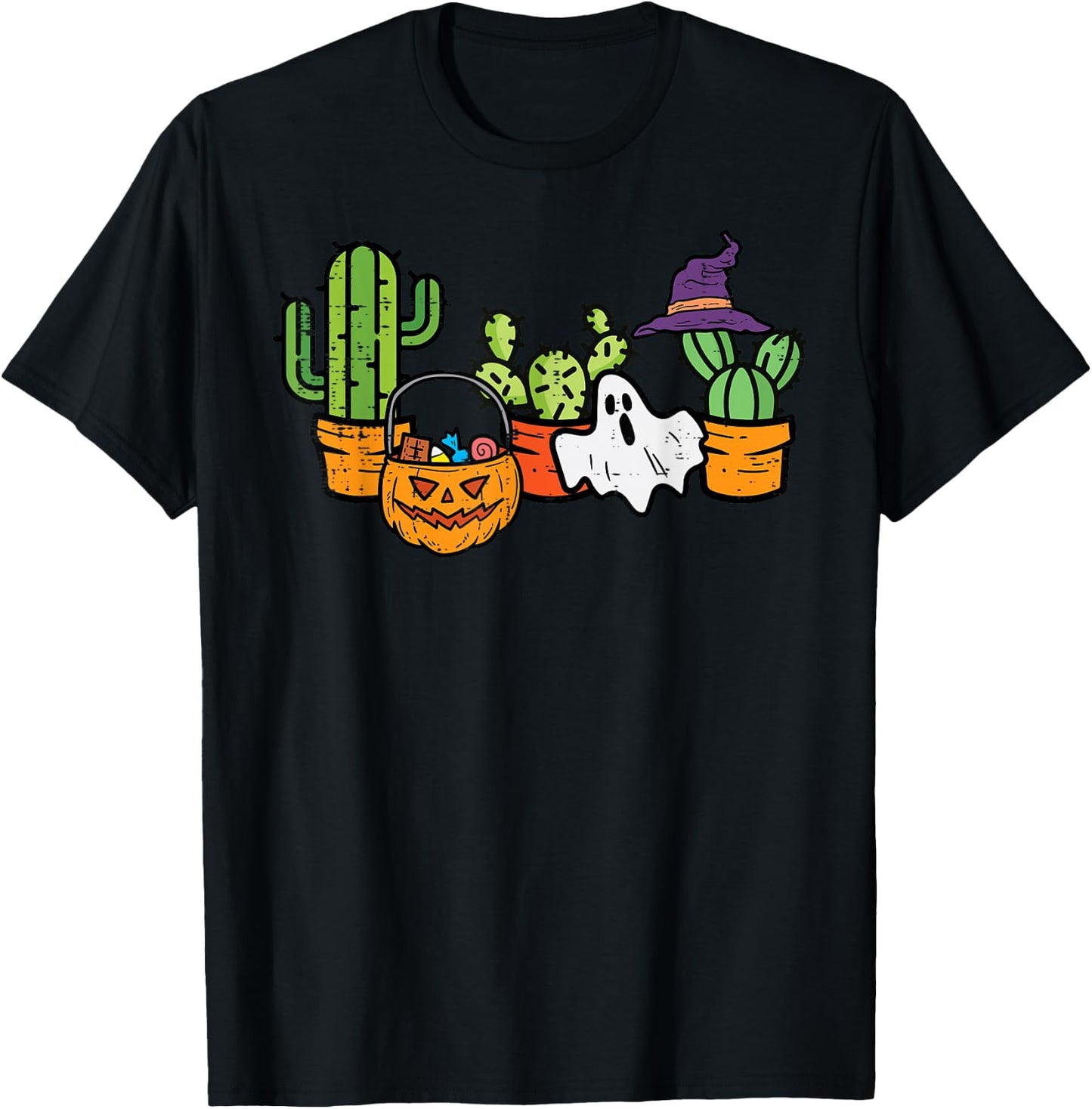 Halloween Cactus Succulent Plant Costume Men Women Kids Girl T-Shirt - T-Shirt | Black