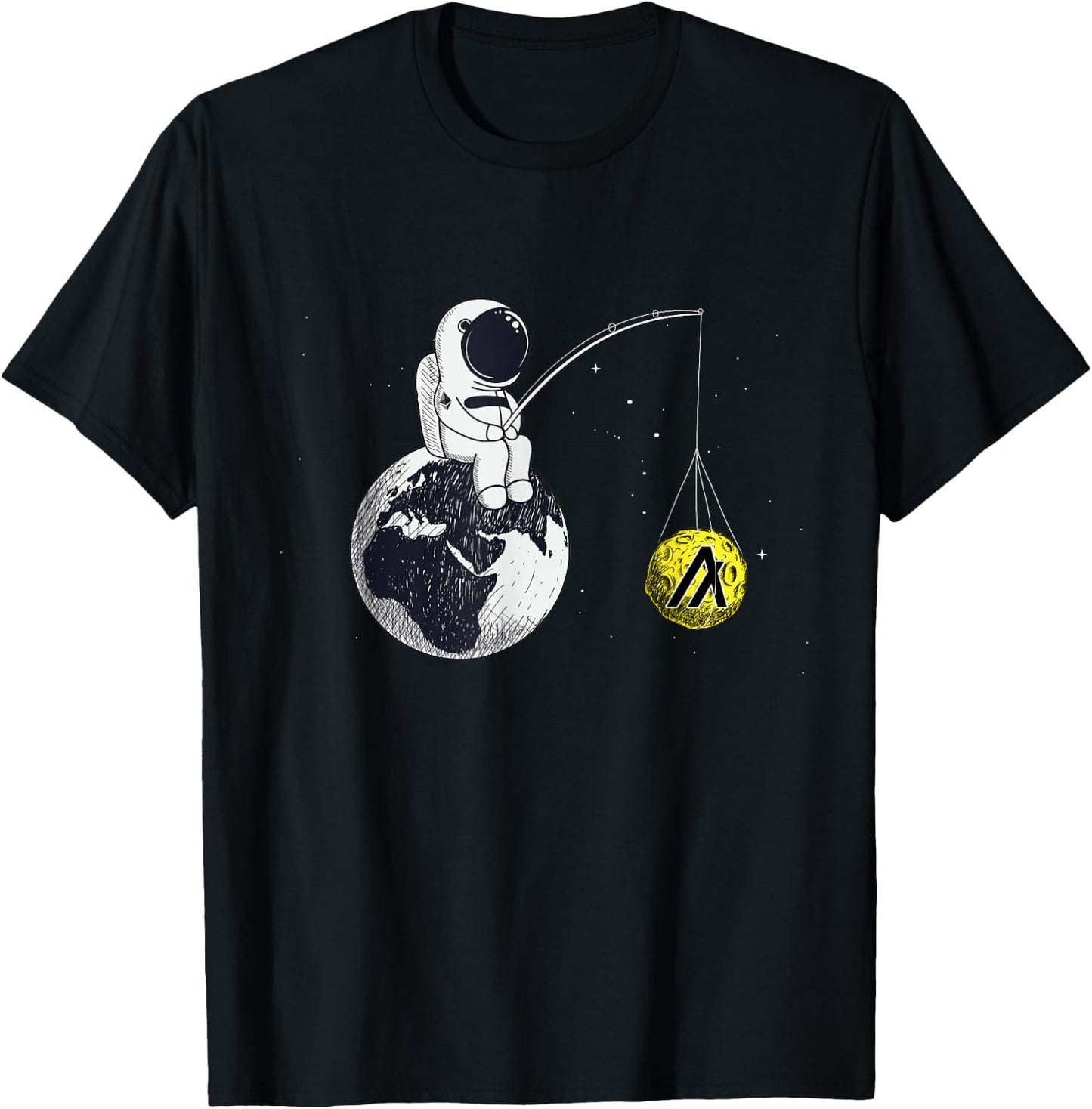 Cryptocurrency Talk - Algorand To The Moon Space Man Merch T-Shirt - T-Shirt | Black