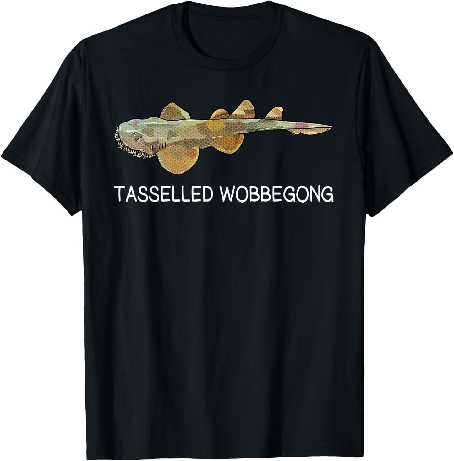 Tasselled Wobbegong Shark Lover T-Shirt - T-Shirt | Black