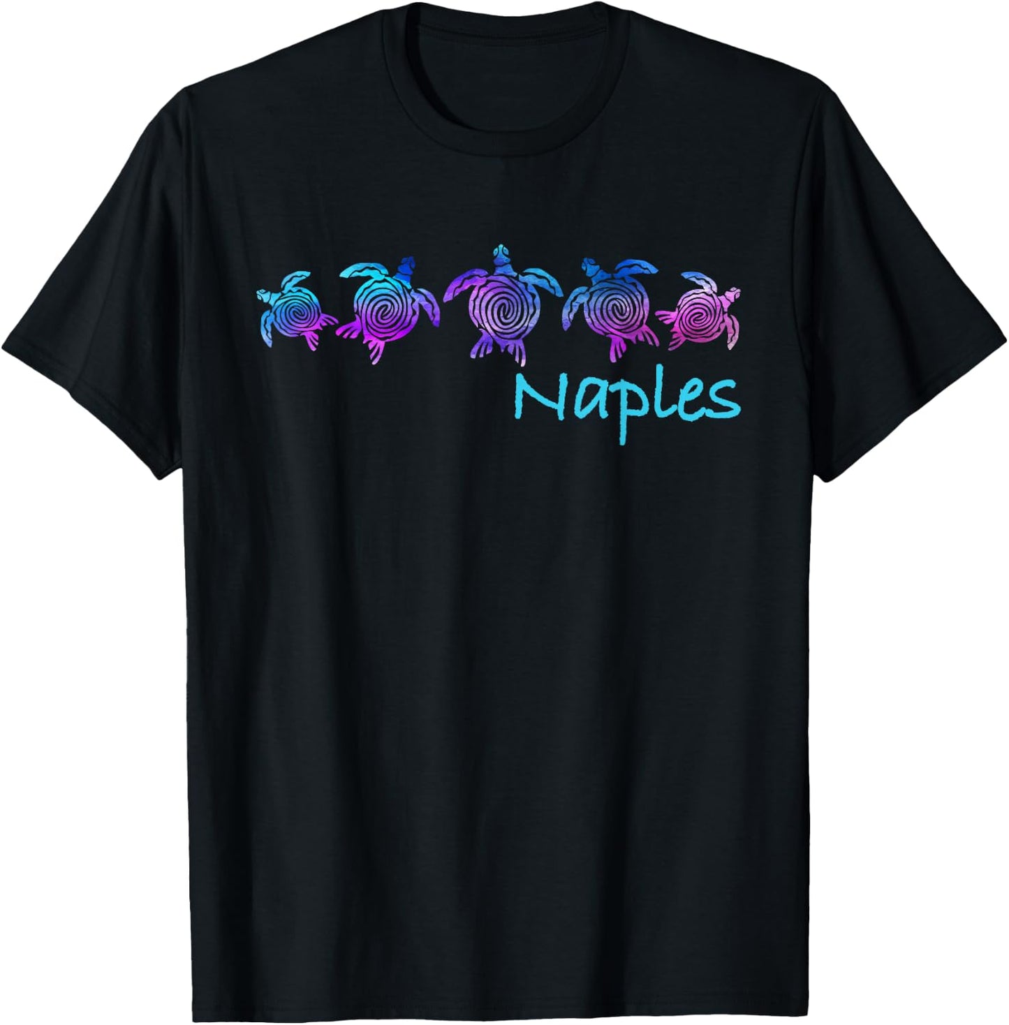 Naples, FL Beach Design / Tribal Turtle Gift T-Shirt - T-Shirt | Black