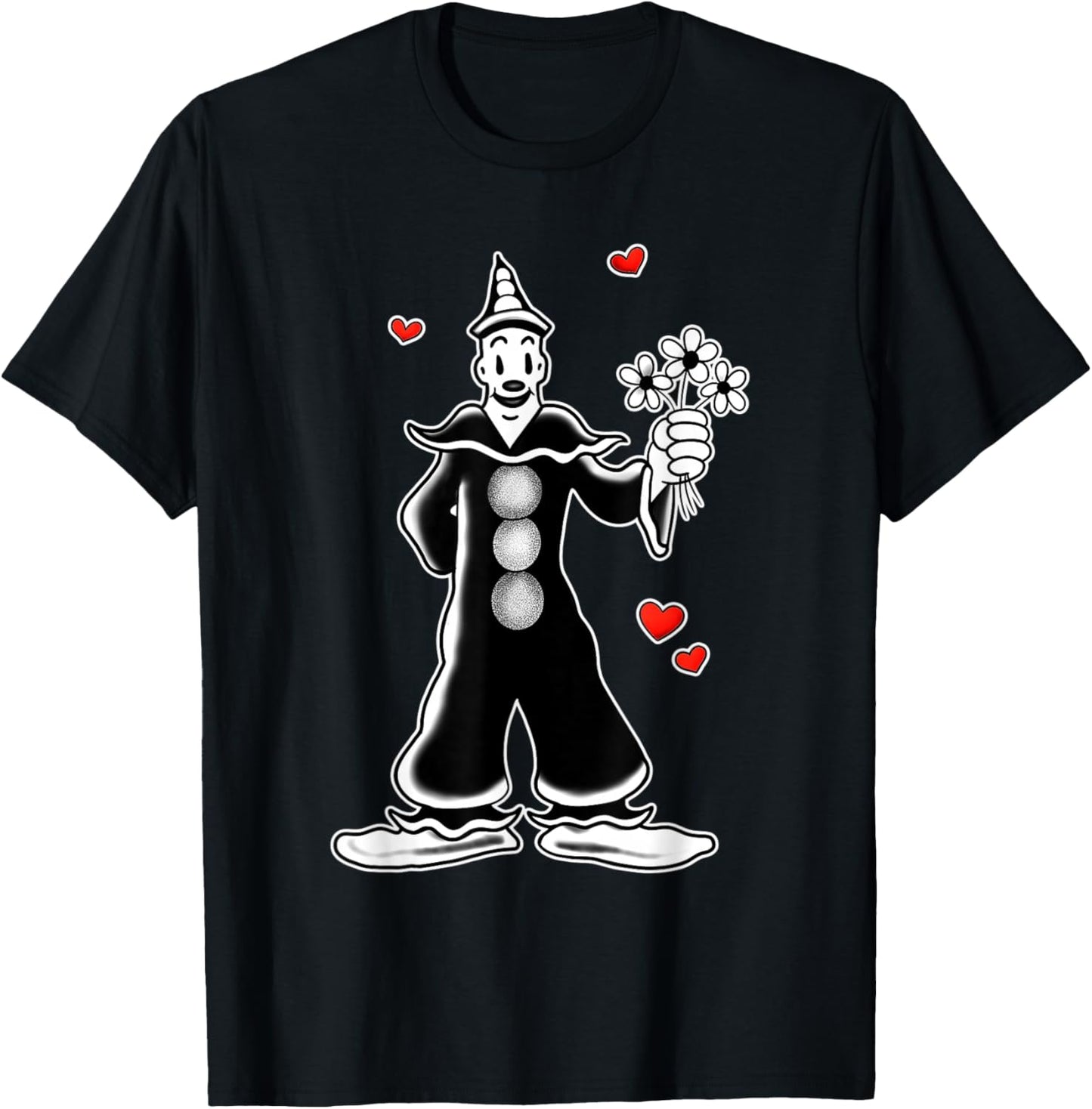 Koko the Clown Love x Flowers x Hearts T-Shirt - T-Shirt | Black