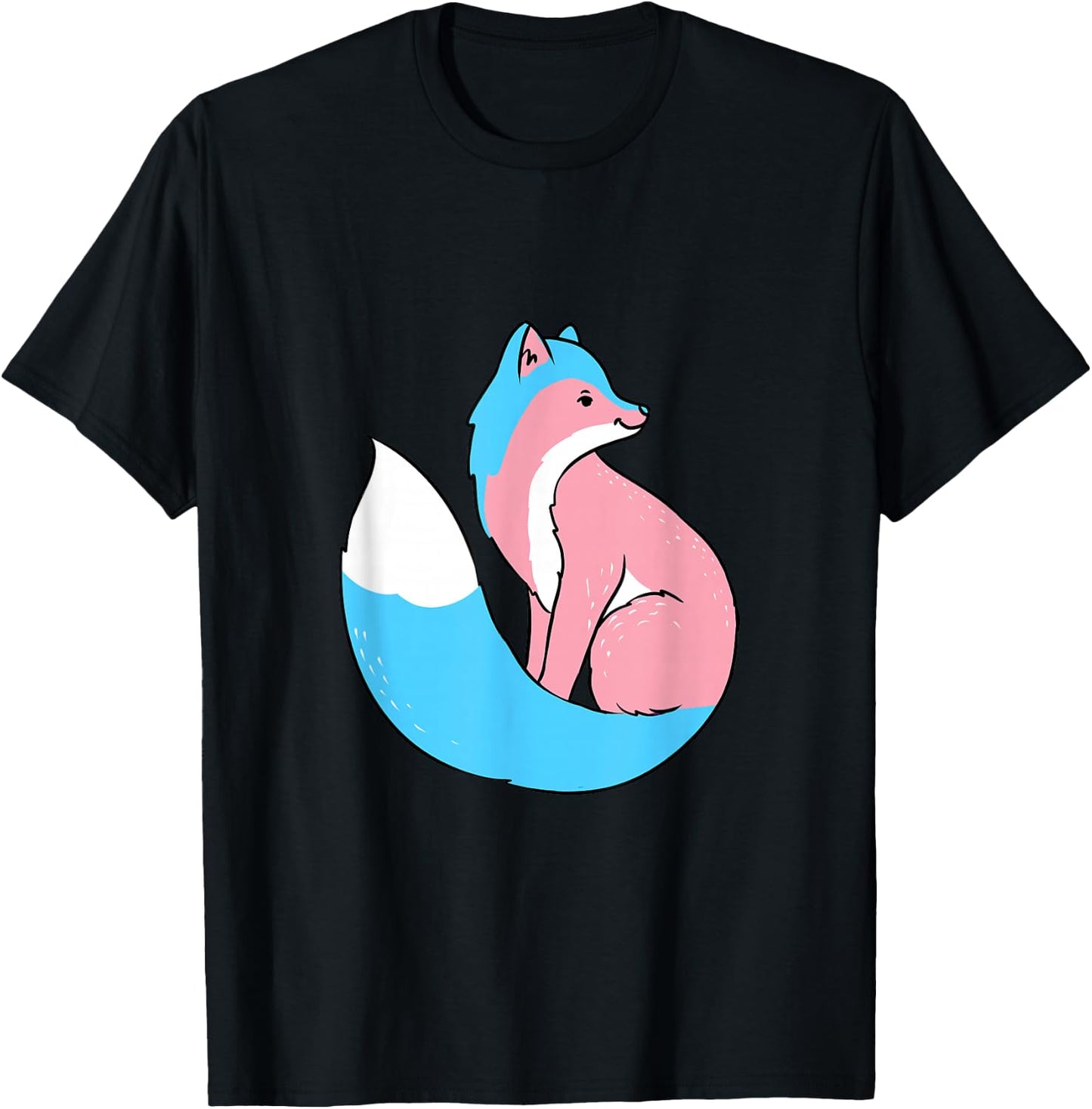 Trans Pride Fox Transgender T-Shirt - T-Shirt | Black
