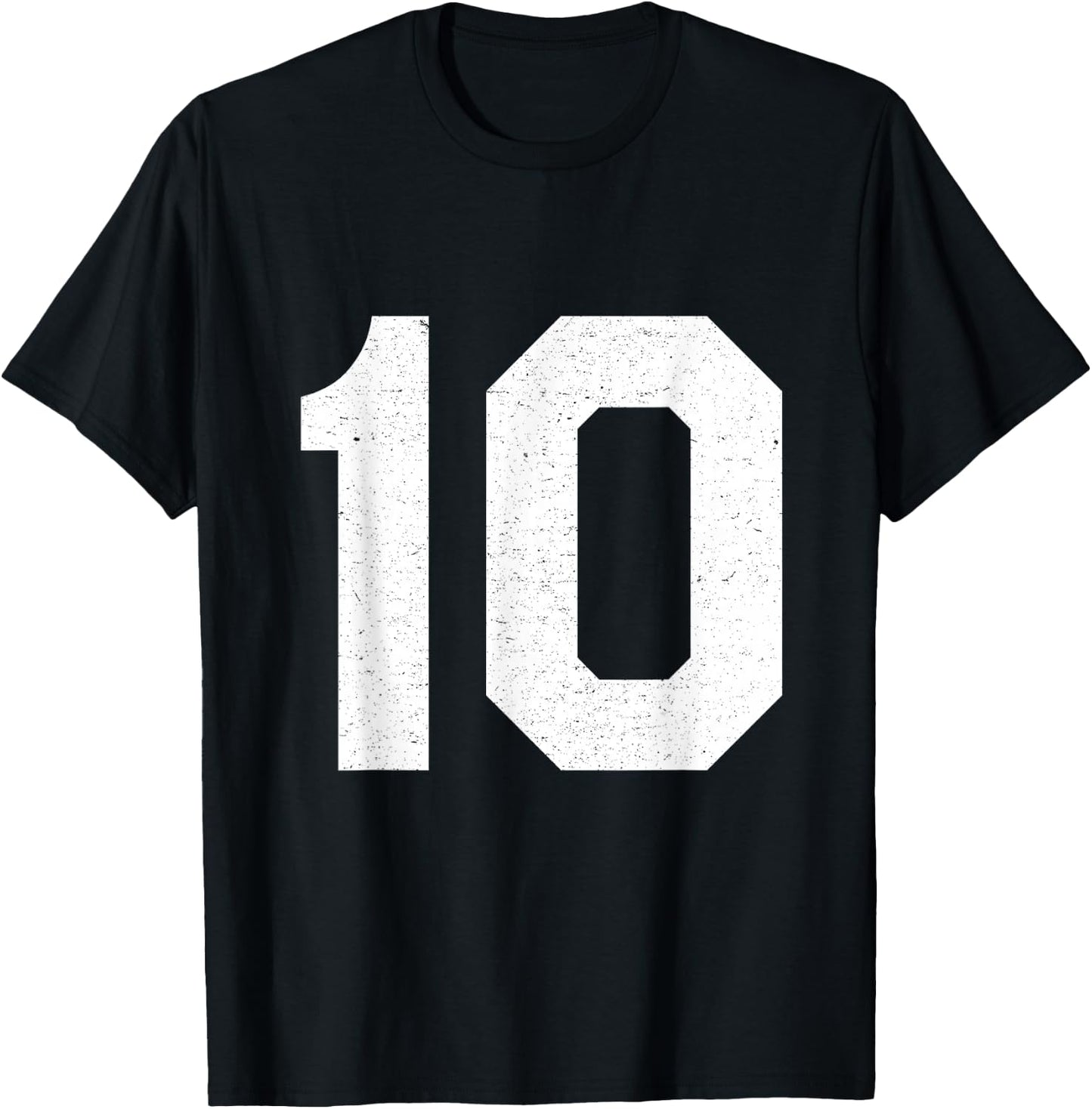 Jersey Uniform Number #10, 10th Birthday, 10th Place T-Shirt - T-Shirt | Black