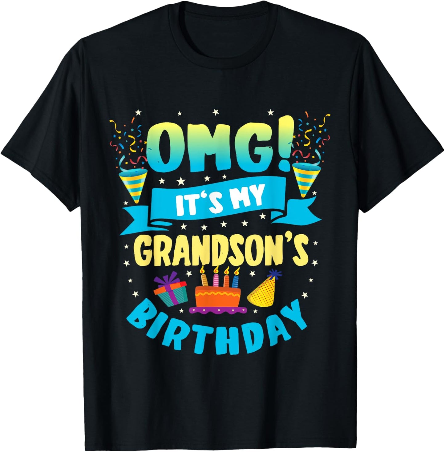 OMG It's My Grandson Birthday T-Shirt - T-Shirt | Black