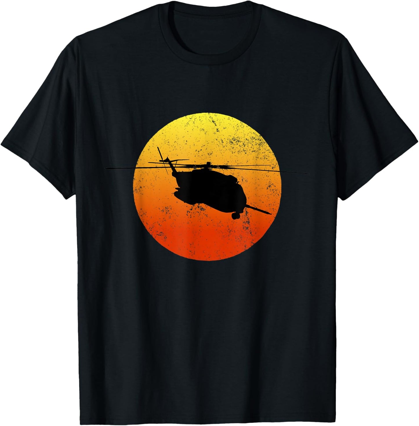 CH53 Super Stallion Silhouette Sunset Helicopter CH53 T-Shirt - T-Shirt | Black