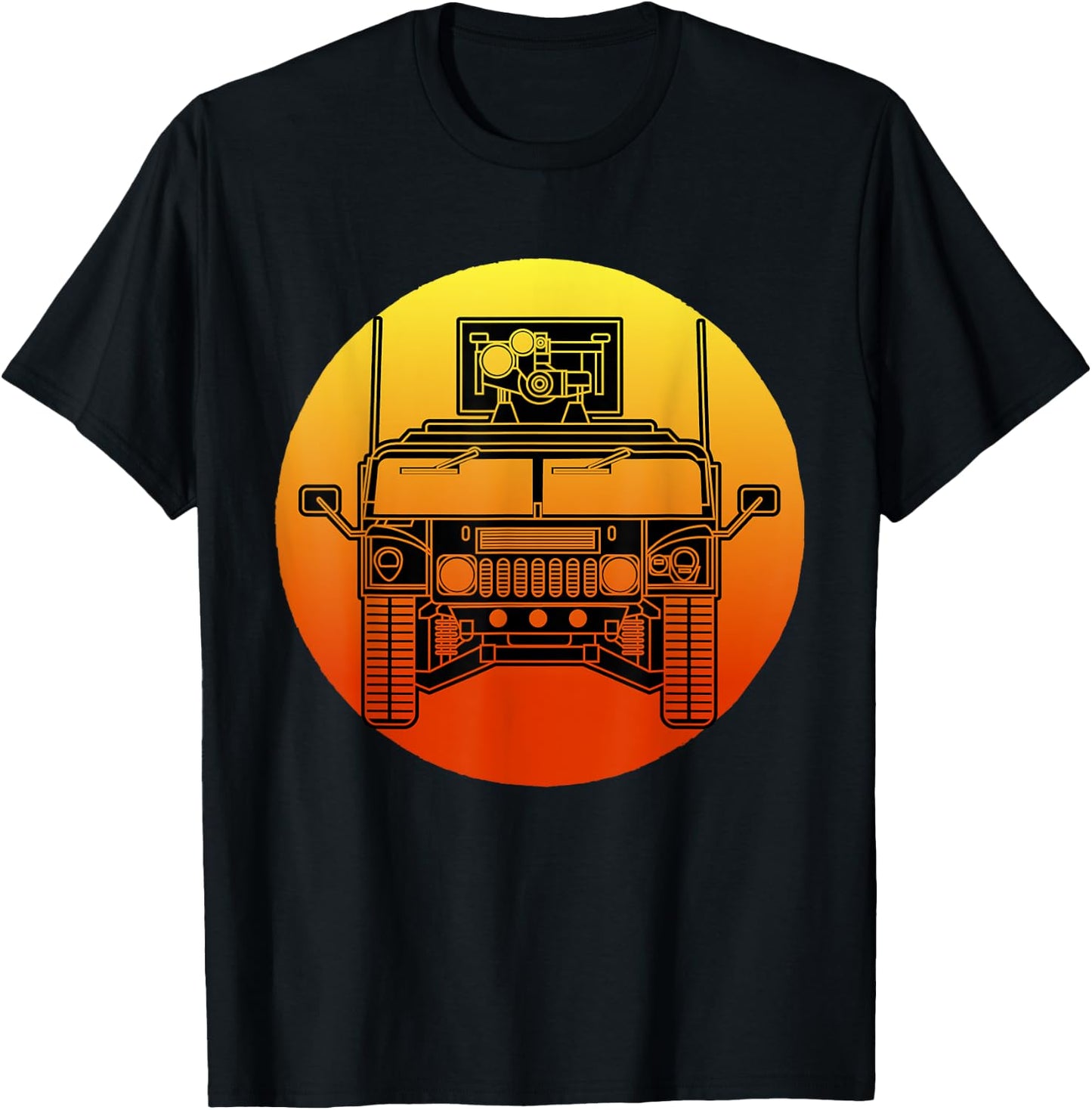 Retro Humvee Military Combat Vehicle HMMWV Humvee T-Shirt - T-Shirt | Black