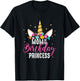 Mom Of The Birthday Princess Mother Gifts Unicorn Birthday T-Shirt - T-Shirt | Black