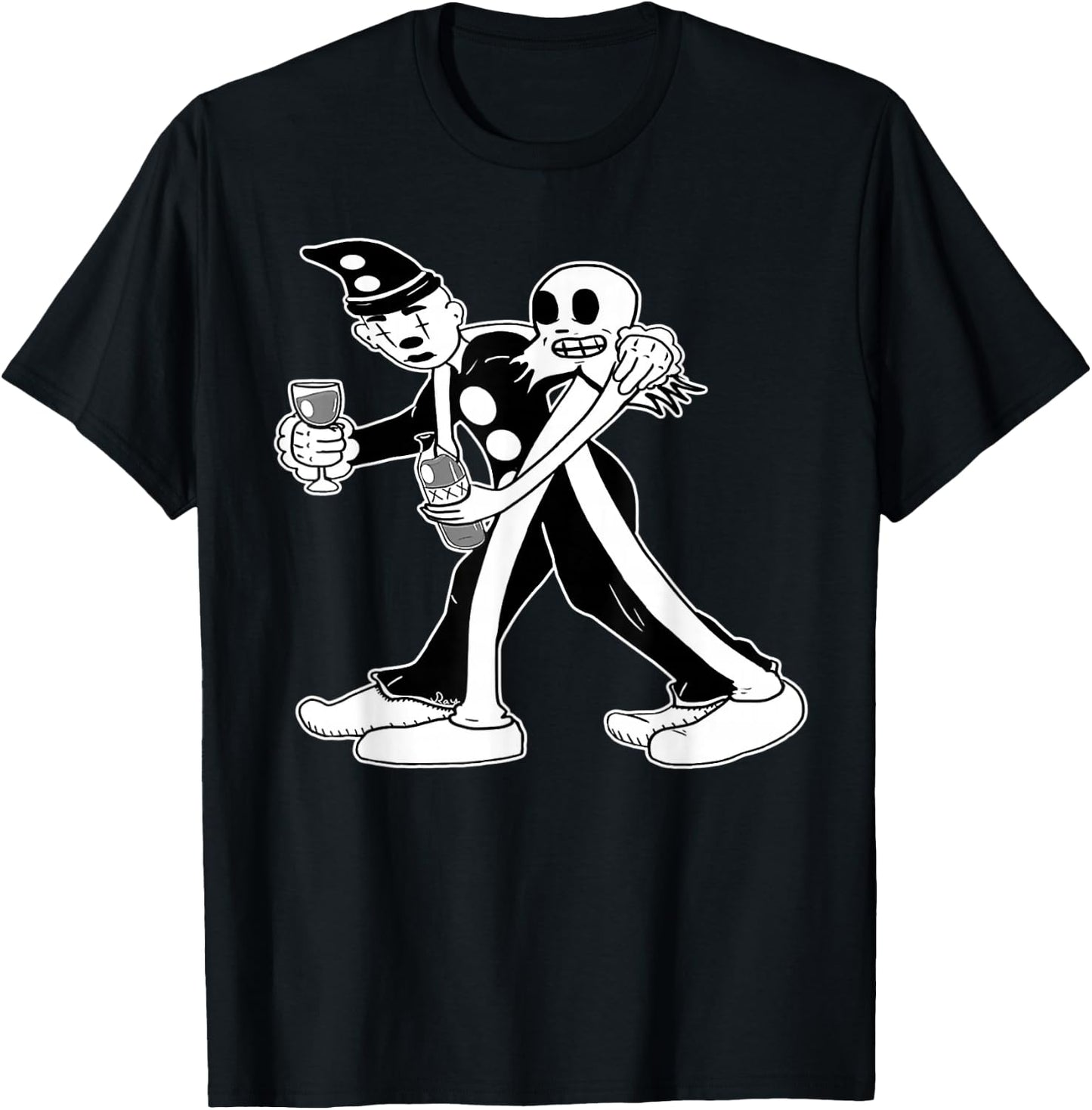 Urban Empyre Koko the Clown Ghost Buddy Gothic , Small, Black T-Shirt - T-Shirt | Black
