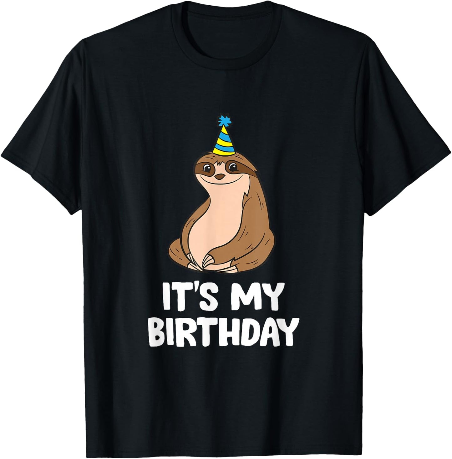 The Sloth Lover Store -Adults & Kids Sloth Birthday - Black, Small T-Shirt - T-Shirt | Black