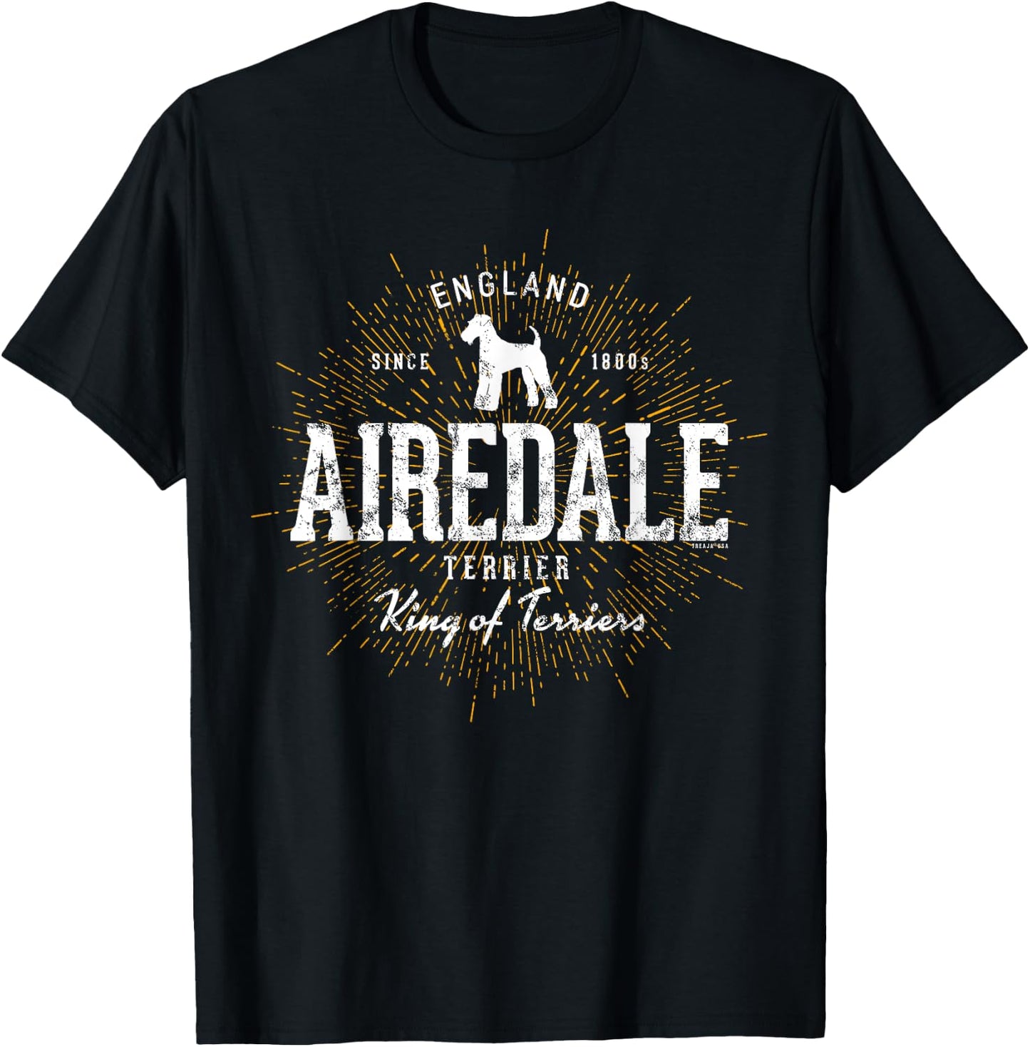 Vintage Airedale Terrier for Dog Lovers Airedale T-Shirt - T-Shirt | Black