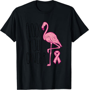 Flock You Breast Cancer Flamingo Pink Ribbon Support Gift T-Shirt - T-Shirt | Black