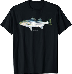 Studio Abachar Striped Bass Striper T-Shirt - T-Shirt | Black