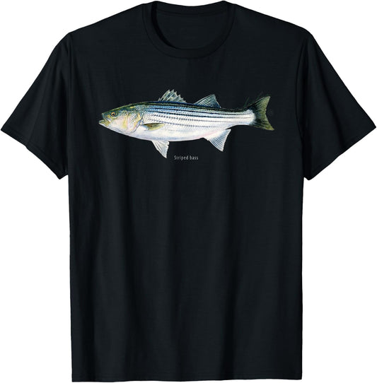 Studio Abachar Striped Bass Striper T-Shirt - T-Shirt | Black