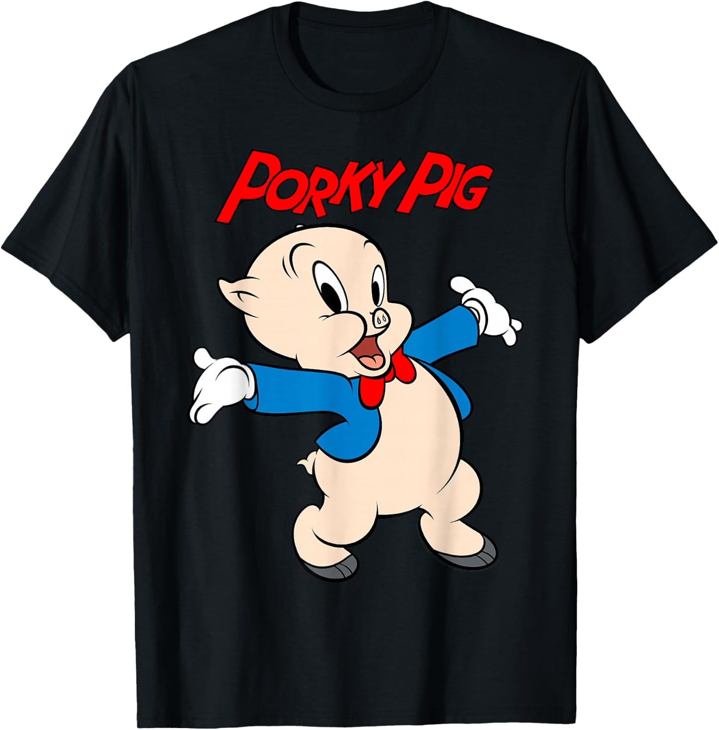 Looney Tunes Porky Pig Vintage Portrait T-Shirt - T-Shirt | Black