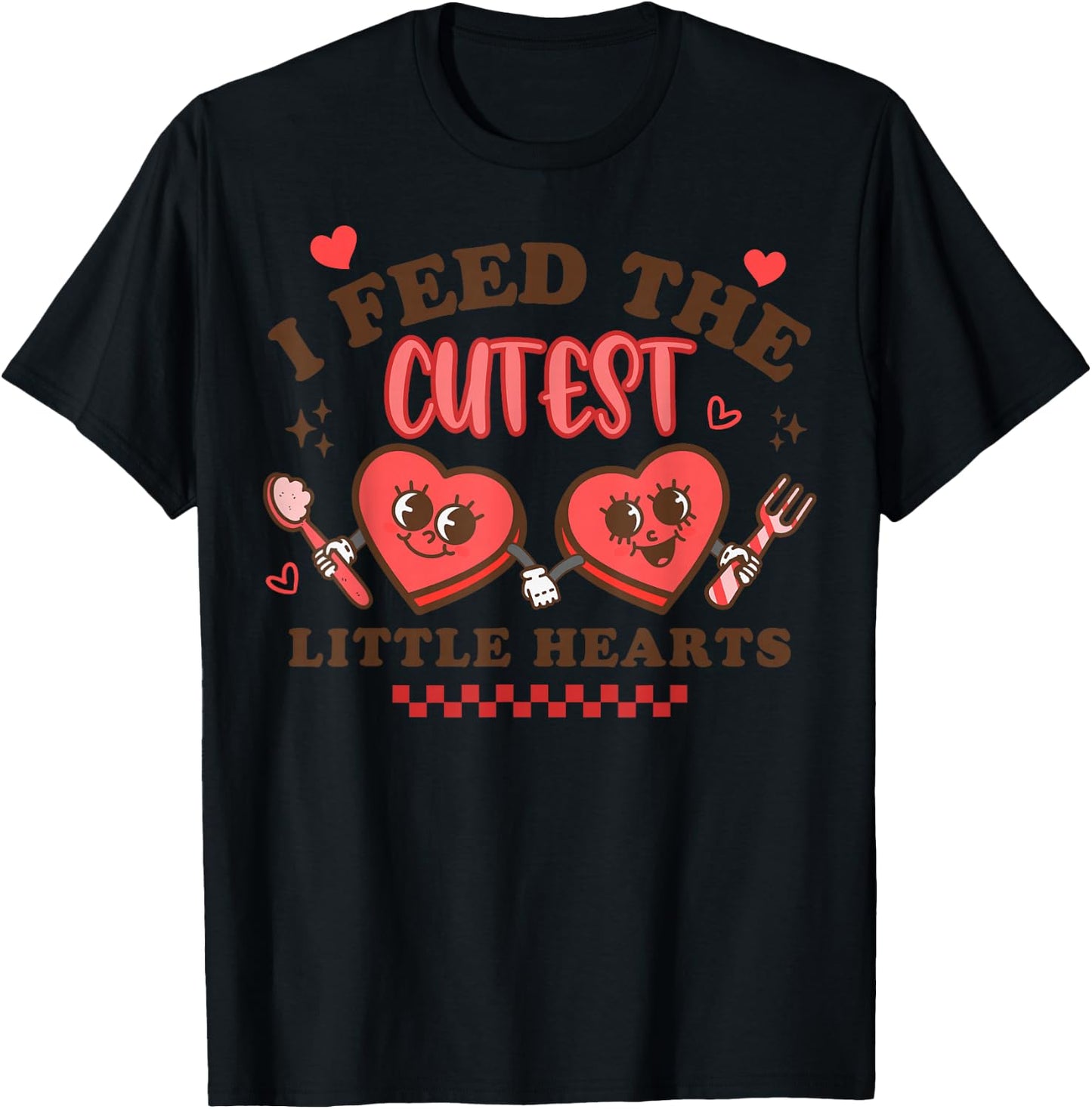 Work of Heart School Lunch Lady Cafeteria Worker Valentines T-Shirt - T-Shirt | Black