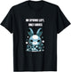 No Spoons Left Chronic Pain Humour Funny Rabbit Cute Spoonie T-Shirt - T-Shirt | Black