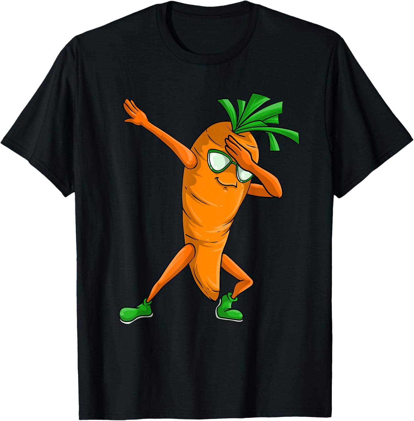 Funny Dabbing Carrot Gift | Cute Vegetable Lover Men Women T-Shirt - T-Shirt | Black