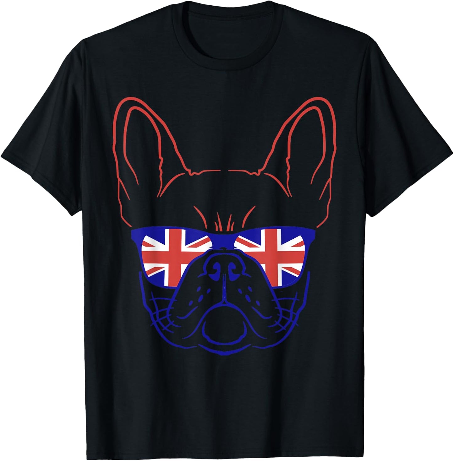 Great Britain Flag Shirt Independence Day Symbol English Dog T-Shirt - T-Shirt | Black