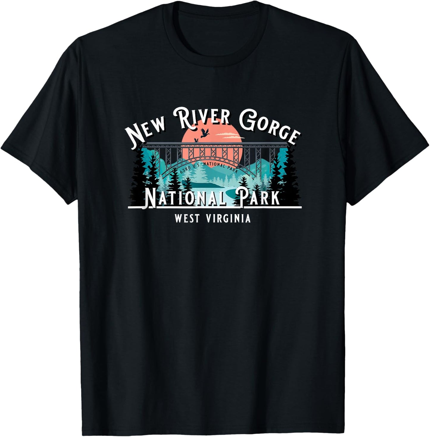 New River Gorge National Park West Virginia USA Souvenir T-Shirt - T-Shirt | Black