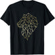 Lion Geometric abstract Gold Lion polygonal T-Shirt - T-Shirt | Black