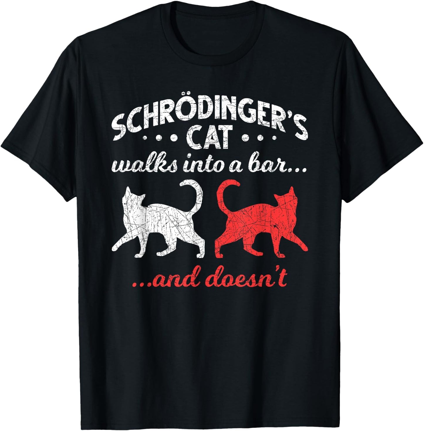 Schrodingers Cat Physics Men Women Girls Kids T-Shirt - T-Shirt | Black