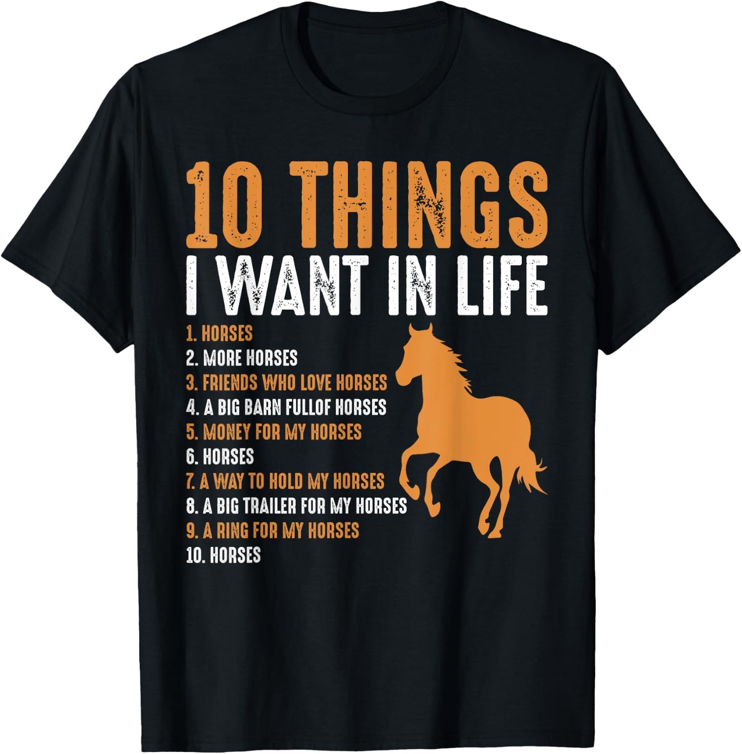Funny Horse Shirt Women Kids Horse Lover Graphic T-Shirt - T-Shirt | Black