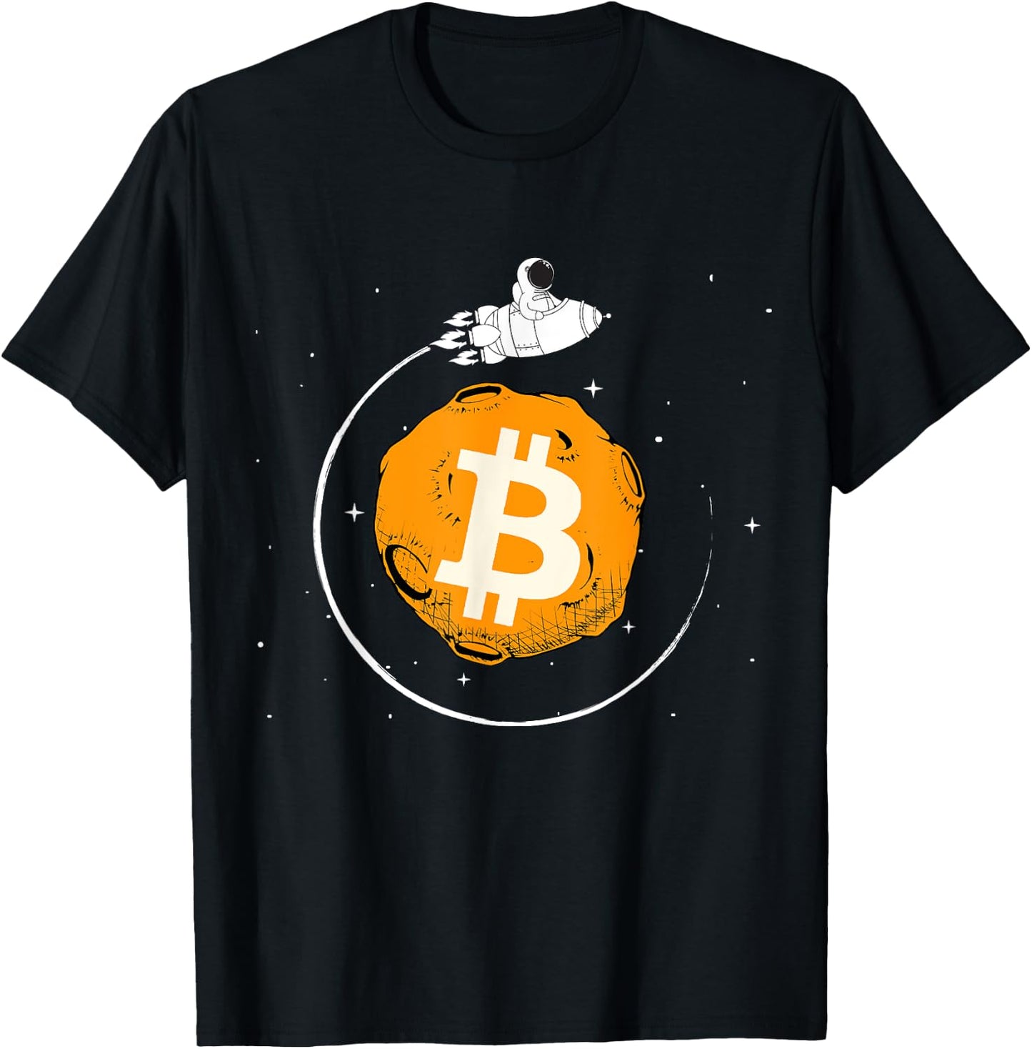 Cryptocurrency Talk - Fun Bitcoin ROCKET To The Moon T-Shirt - T-Shirt | Black