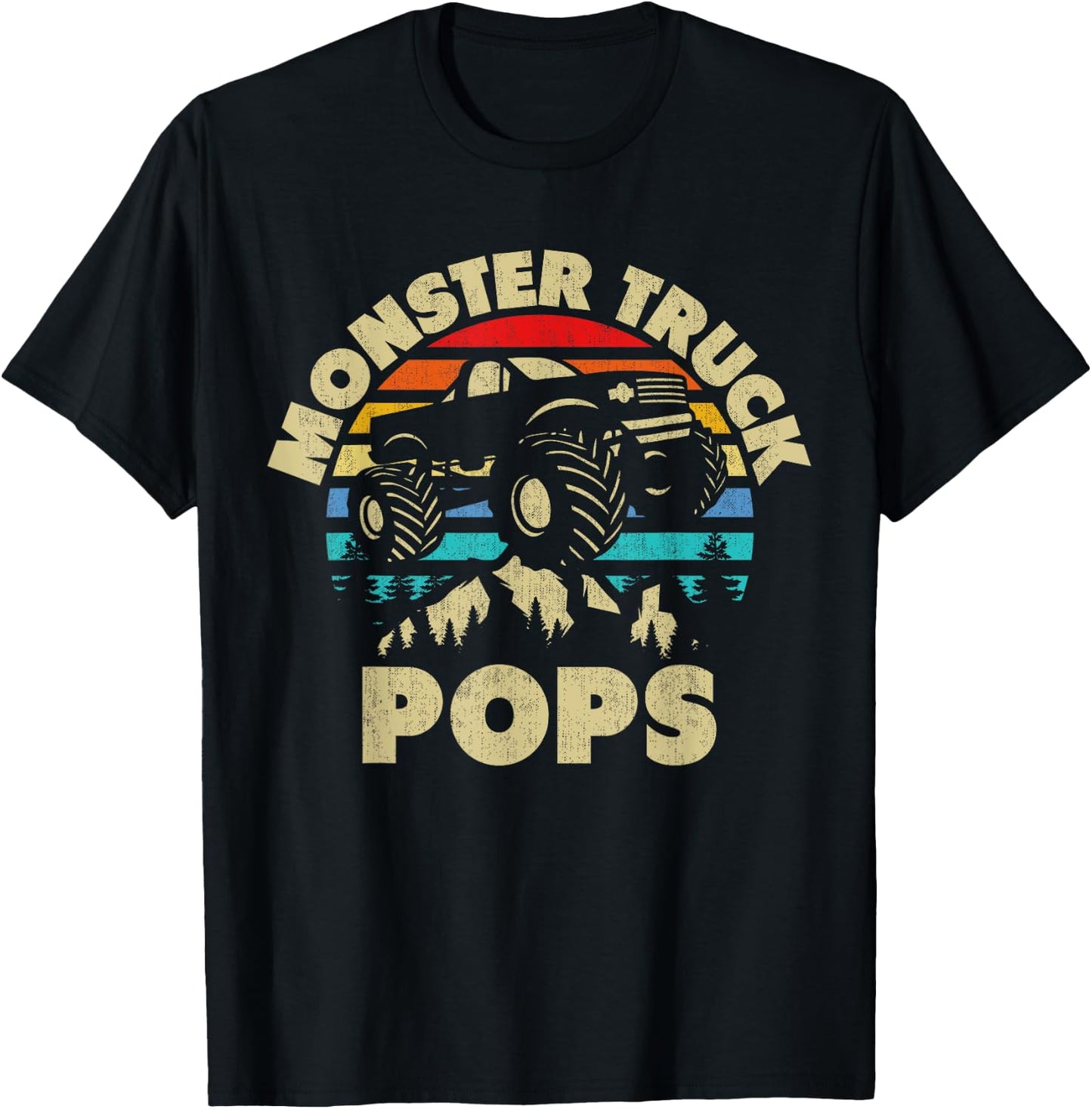 Monster Truck Pops Matching Family Monster Truck Grandpa T-Shirt - T-Shirt | Black