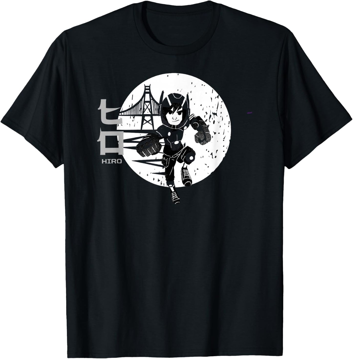 Disney Big Hero 6 Hiro Hamada Kanji San Fransokyo Vintage T-Shirt - T-Shirt | Black