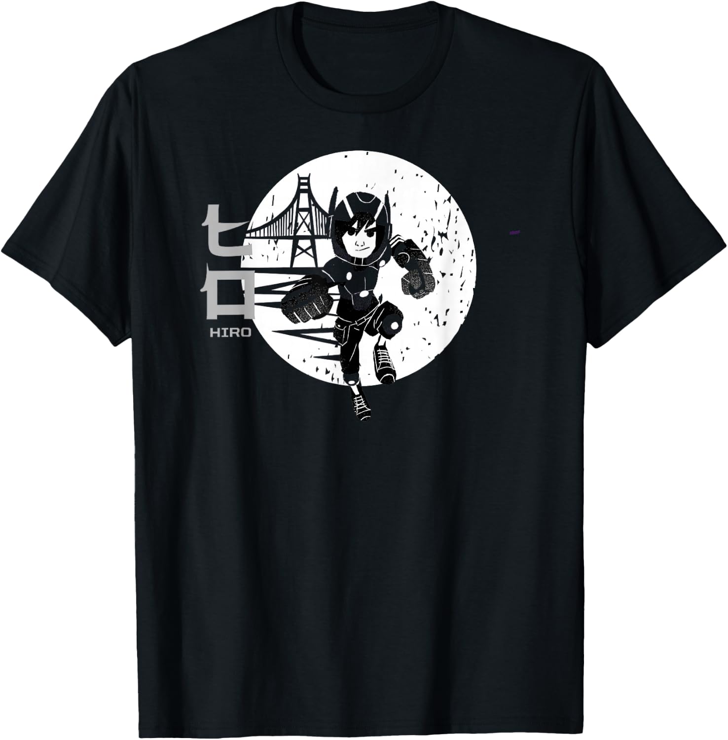 Disney Big Hero 6 Hiro Hamada Kanji San Fransokyo Vintage T-Shirt - T-Shirt | Black